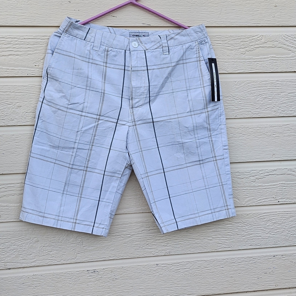 Men's Plaid Shorts - Light Gray